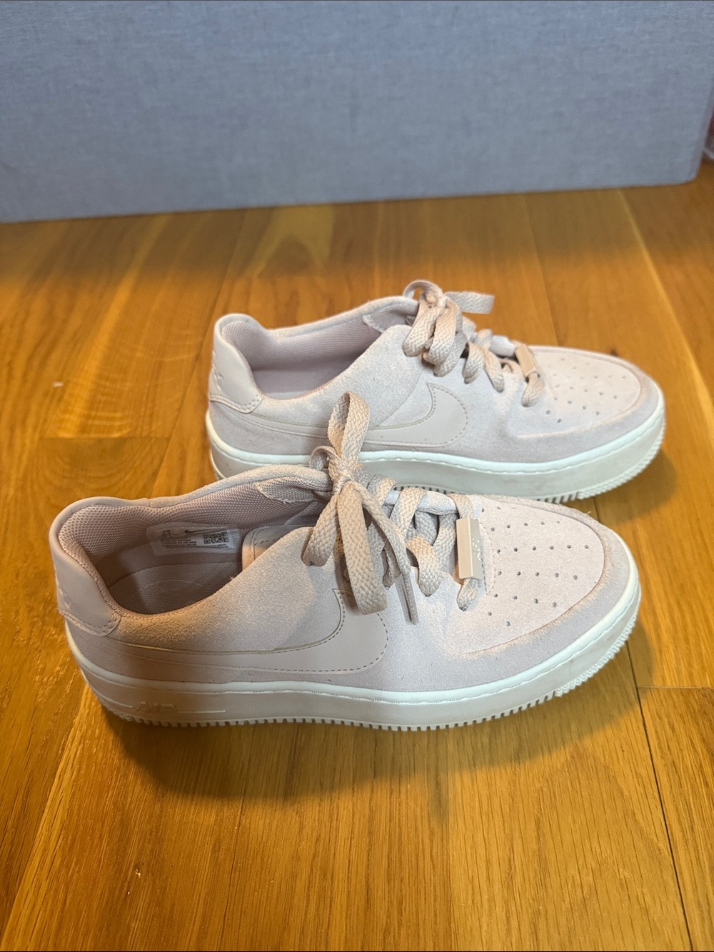 Women’s Nike Platform Air Force light pink suede. Size 5.5